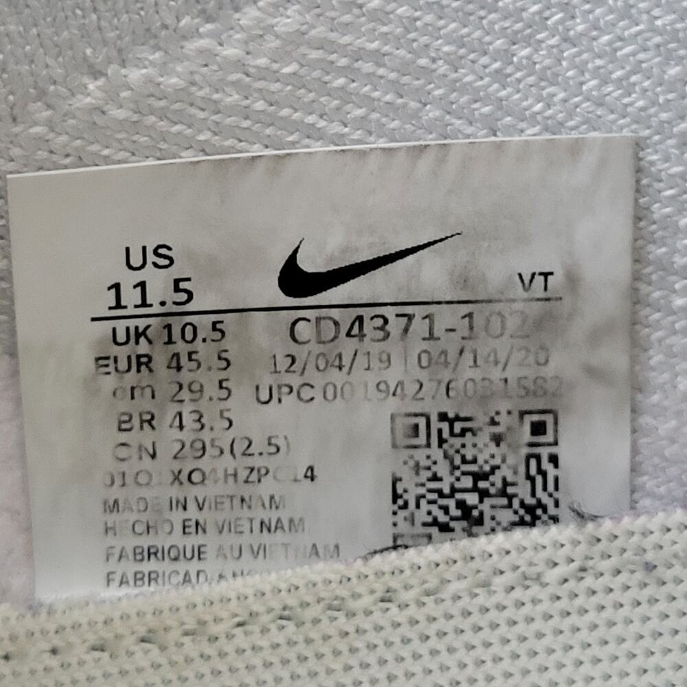 Nike React Infinity Run Flyknit Mens Shoes 11.5 White Black Green Knit Sneakers - Picture 11 of 11